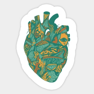 Mountain Green Transparent Heart Sticker